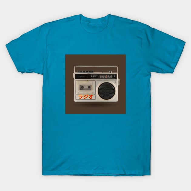 Retro radio cassette recorder T-Shirt by G4M3RS